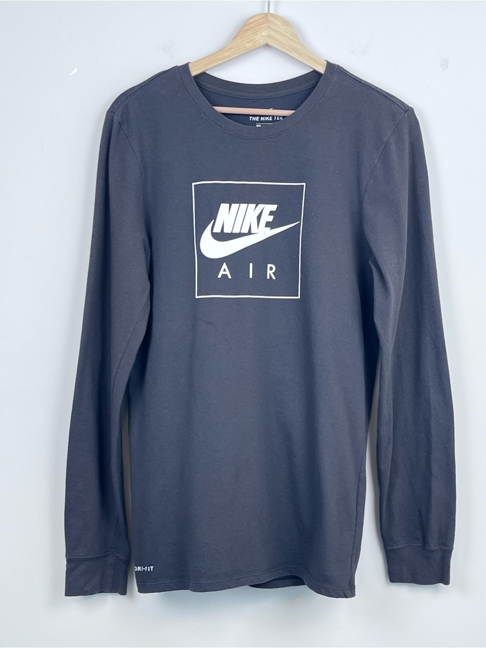 Nike Air Men's Dri-Fit Athletic Cut Long Sleeve Grpahic Print Tee Size S; Swoosh